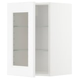 Weißer METOD-Küchenschrank mit Glastür, modernem Design, verstellbaren Regalen.