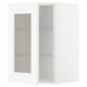 Weißer METOD-Küchenschrank mit Glastür, modernem Design, verstellbaren Regalen.