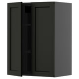 Moderner Küchenschrank aus schwarz gebeiztem Holz mit verstellbarem Regal.