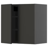 Moderner schwarzer IKEA METOD Küchenschrank mit verstellbaren Regalen.