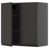 METOD Wandschrank in mattem Schwarz mit verstellbarem Regal.