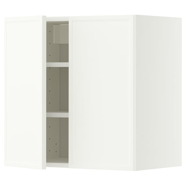 METOD Wandschrank mit Böden und 2 Türen, weiß/Aspudden matt weiß, 60x60 cm