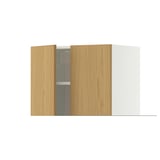 METOD Wandschrank mit Böden und 2 Türen, weiß/Sinarp Eichenfurnier, 60x80 cm