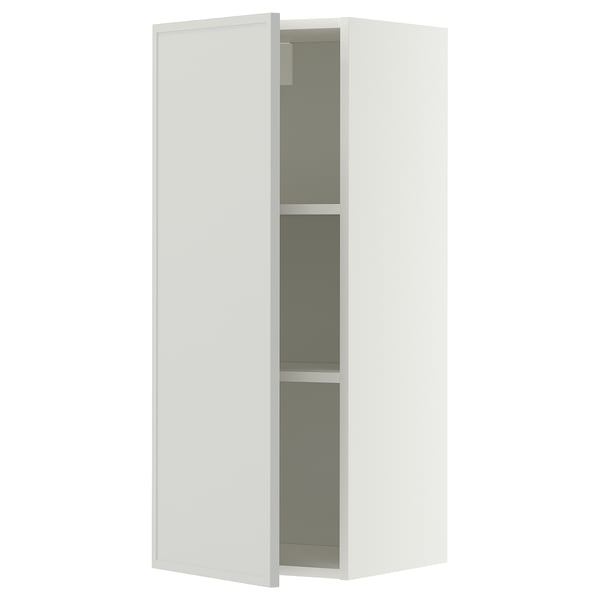 METOD Wandschrank mit Böden, weiß/Aspudden hellgrau, 40x100 cm
