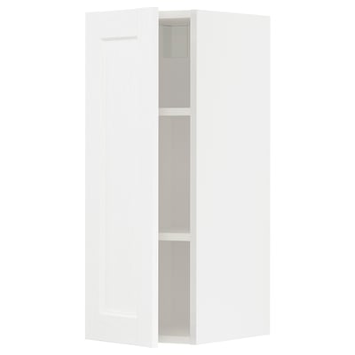 Weißer METOD Küchenschrank mit zwei Regalen, modernes Design.