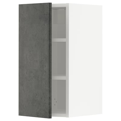 METOD Küchenschrank: dunkelgrau, rechteckig, zwei Regale, modernes Design.