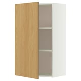 METOD Wandschrank mit Böden, weiß/Sinarp Eichenfurnier, 60x100 cm