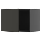 Schwarzer Wand-Küchenschrank aus dem IKEA METOD-System, quadratisch geformt mit einem schlanken, modernen Design und mattem Finish.