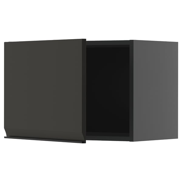METOD moderner schwarzer Küchenschrank, schlankes mattes Finish, rechteckige Form, minimalistisches Design.