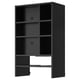 Schwarzer METOD-Wandschrank, schlankes Design, dunkle Farbe, quadratische Form, Melaminoberfläche, verstellbare Regale, 25 Jahre Garantie.