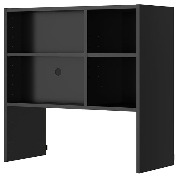 METOD schwarzer Küchen-Wandschrank, rechteckig, vier Fächer, stabiler Rahmen, feuchtigkeitsbeständig.