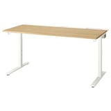 MITTZON Schreibtisch: verstellbarer Schreibtisch aus Holz mit weißen Beinen, perfekt für Homeoffice, Kabelmanagement, Höhenverstellung und 10 Jahre Garantie.