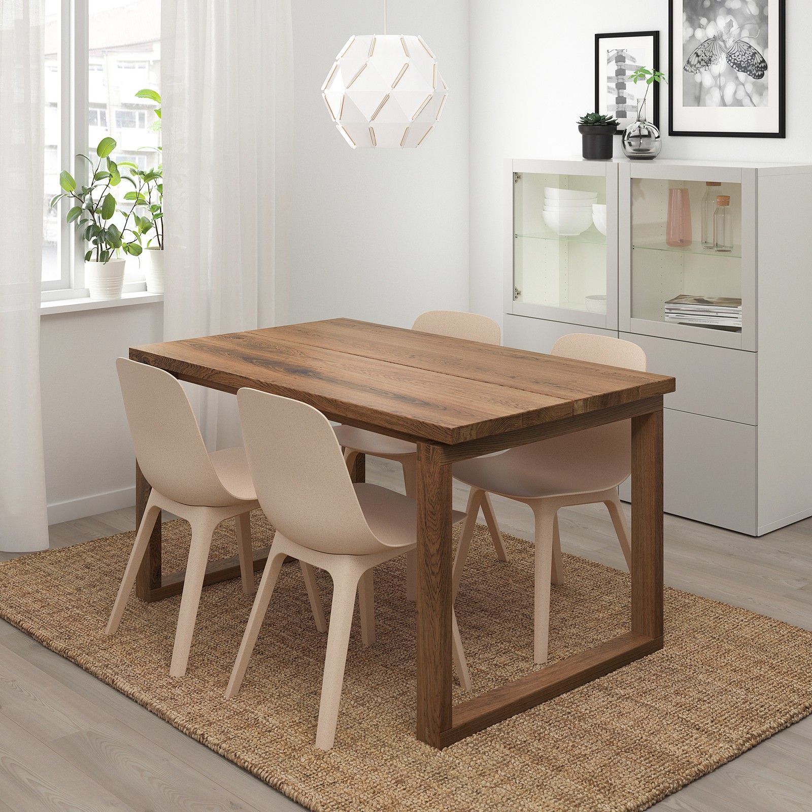 MÖRBYLÅNGA / ODGER Tisch und 4 Stühle - braun weiß/beige - IKEA Österreich