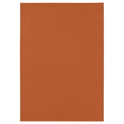 Teppich MORUM, Terrakotta, flach gewebt, quadratisch, schlichte Textur.