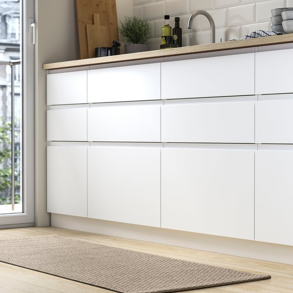 MORUM Teppich flach gewebt, drinnen/drau, beige, 60x150 cm