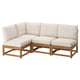 NÄMMARÖ Außensektion, neutrales Beige, Rahmen aus Akazienholz, Eckform, modernes Design.