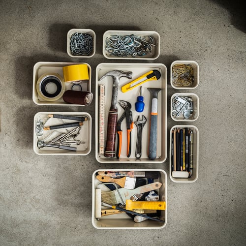 NOJIG Sortierbox, Kunststoff/beige, 10x10x5 cm - IKEA Österreich