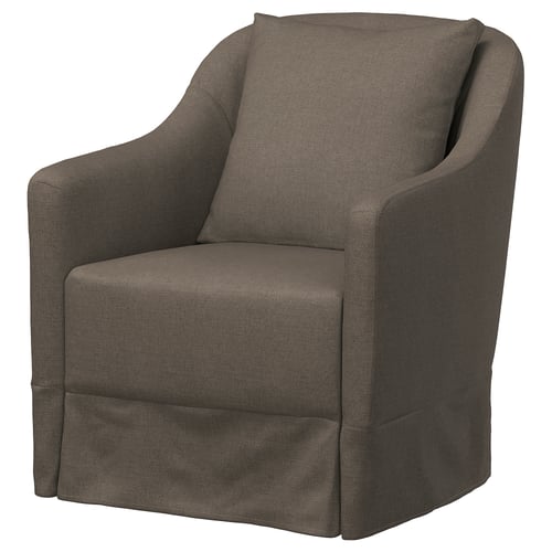 NORDKROKEN grauer gepolsterter Sessel, recycelter Stoff, elegant und bequem.