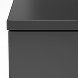 Moderne dunkelgraue NORDLI Kommode aus nächster Nähe, schlankes Design mit glatten Kanten, hochwertige Verarbeitung.