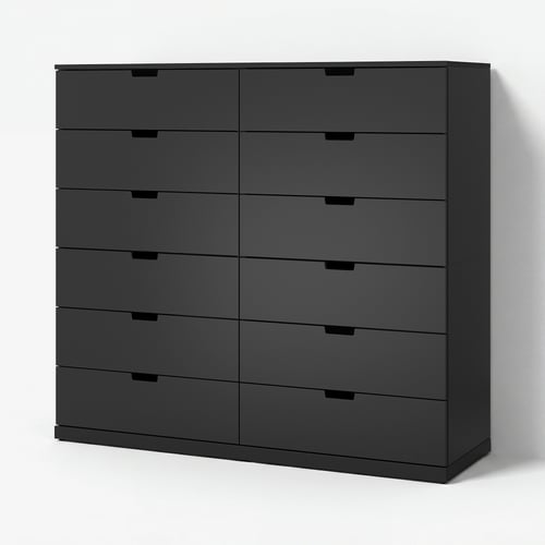 NORDLI Kommode mit 12 Schubladen, anthrazit, 160x145 cm