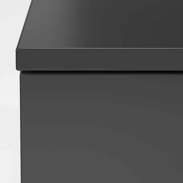 Dunkelgraue NORDLI Schublade aus nächster Nähe.