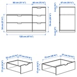 Abbildung mit Maßen für das Produkt: NORDLI.