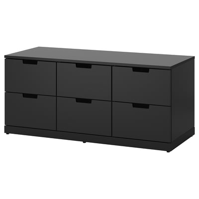 Ikea NORDLI schwarze Kommode mit 6 Schubladen