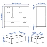 Abbildung mit Maßen für das Produkt: NORDLI.