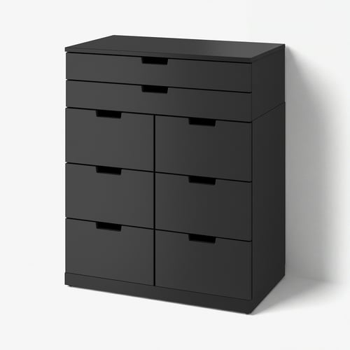 NORDLI Kommode mit 8 Schubladen, anthrazit, 80x99 cm