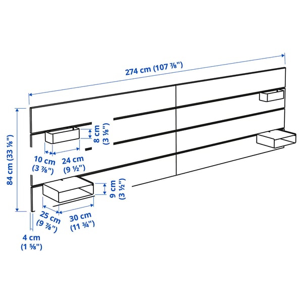 Abbildung mit Maßen für das Produkt: NORDLI.