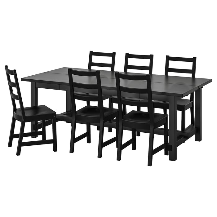 NORDVIKEN / NORDVIKEN Tisch und 6 Stühle - schwarz/schwarz - IKEA