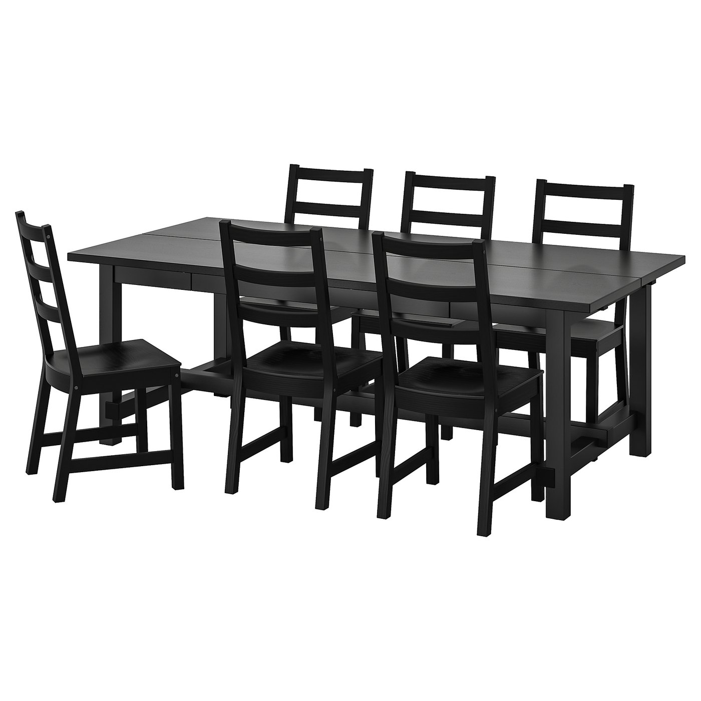 NORDVIKEN / NORDVIKEN Tisch und 6 Stühle - schwarz/schwarz - IKEA