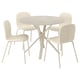 NORRMJÖLE / SKÅLSTA Tisch und 4 Stühle, marmoriert beige/röhrenförmig. Metall/hell graubeige Knäbäck beige, 105 cm