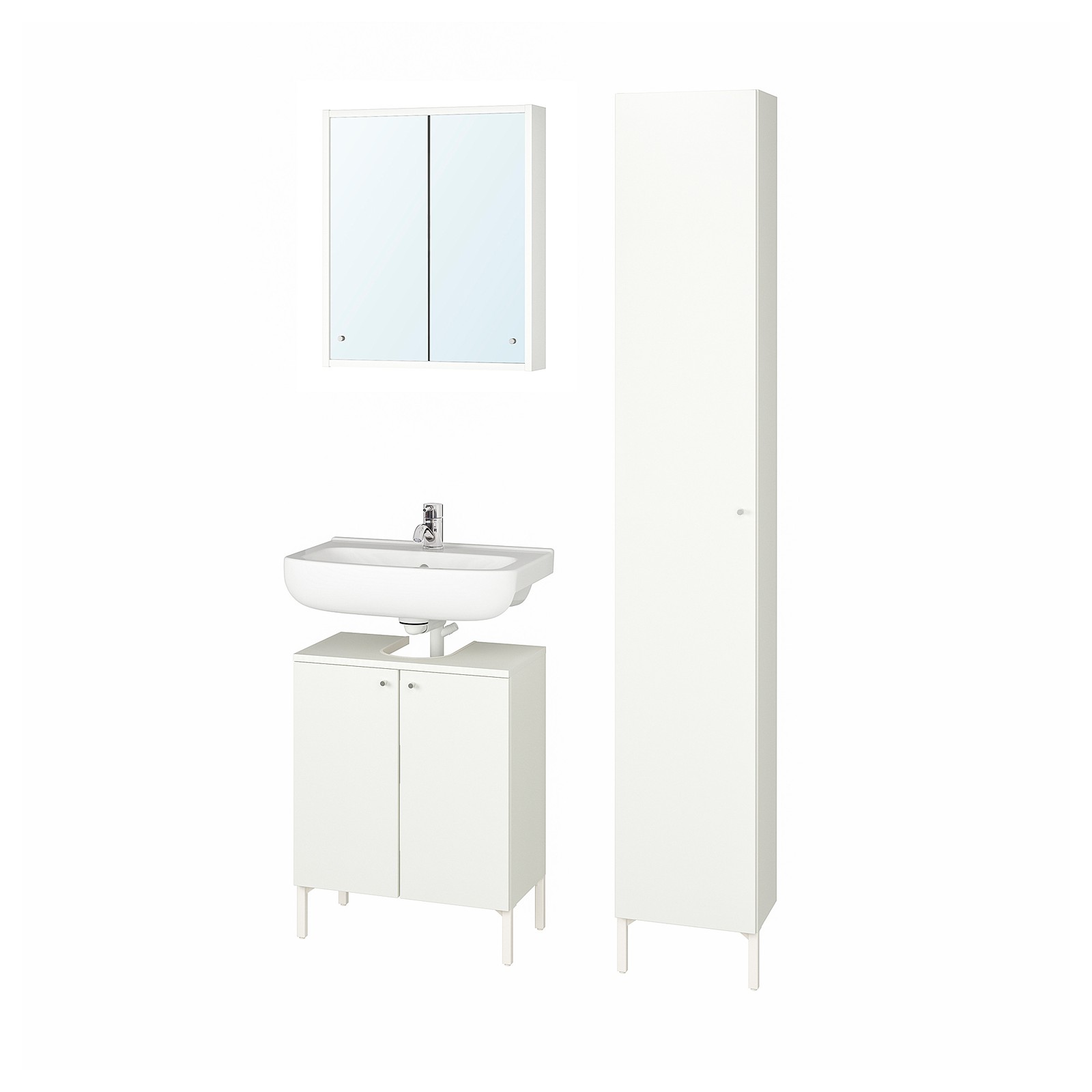 NYSJÖN / BJÖRKÅN Badeinrichtung 6-tlg. - weiß/PILKÅN Mischbatterie