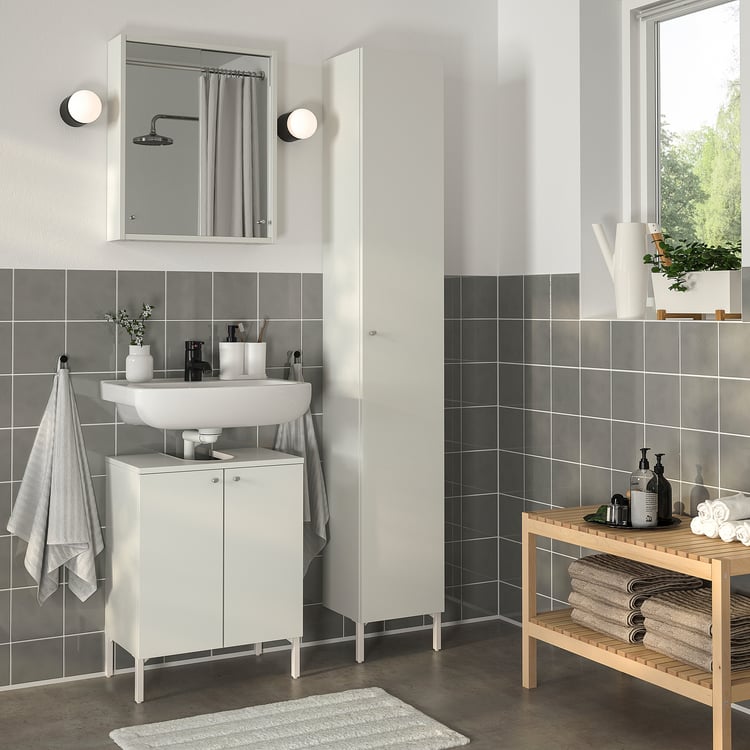 NYSJÖN / BJÖRKÅN Badeinrichtung 6-tlg. - weiß/PILKÅN Mischbatterie