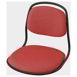 ÖRFJÄLL Stuhl, roter Stoff, schwarzes Metallgestell, modernes Design.