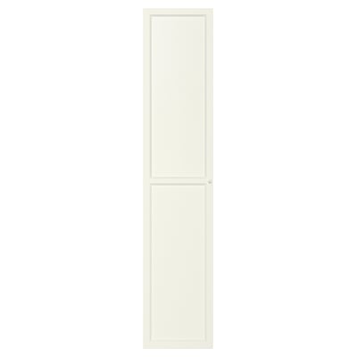 Ein weißer OXBERG-Schrank mit einer einflügeligen Tür aus Faserplatten und Papierfolie in rechteckiger Form.
