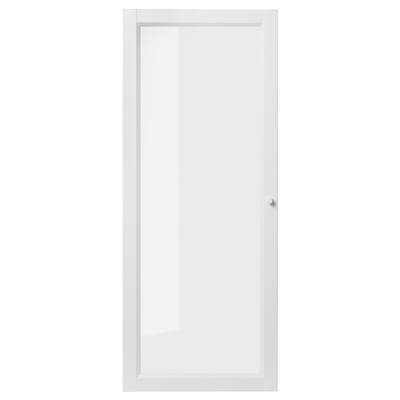 Eine weiße OXBERG-Vitrinentür mit modernem Design.