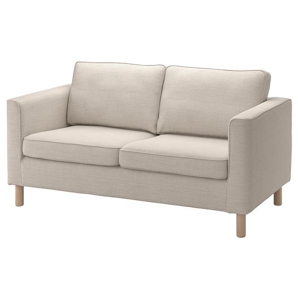 PÄRUP Sofa, beige, modernes minimalistisches Design, Holzbeine, abnehmbarer Bezug.