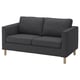 Option: Graues PÄRUP 2-Sitzer-Sofa, klares Design, abnehmbarer Bezug, Holzbeine.