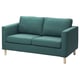 Option: Teal PÄRUP Zweisitzer, schlankes Design mit Holzbeinen, bequemer, abnehmbarer Bezug.