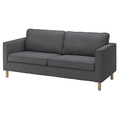 Graues PÄRUP-Sofa, modernes Design, zweifarbiger Effekt mit abnehmbarem Bezug.