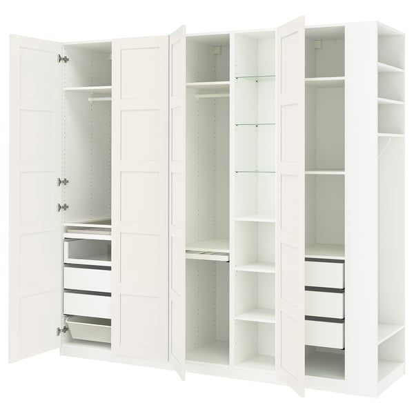 PAX / BERGSBO Schrankkombination, weiß weiß/weiß, 255x60x236 cm