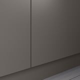 Grauer, moderner PAX-Kleiderschrank mit schlanken, flachen Oberflächen und minimalistischem Design.