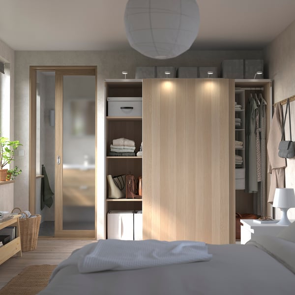 PAX / HASVIK Kleiderschrank, Eicheneff wlas/Eicheneff wlas, 200x66x201 cm