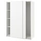 Ein weißer Ikea PAX Kleiderschrank mit Schiebetüren. Das minimalistische Design sorgt für einen einfachen, schlanken Look mit klaren Linien und makellosem weißem Finish.