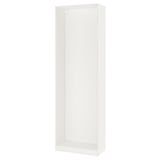 Weißer Ikea PAX Schrankrahmen - hoch, rechteckig, im Buchstil, platzsparend und robust.