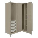 PAX / TYSSEDAL Eckkleiderschrank, graubeige/graubeige, 161/111x201 cm