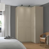 PAX / TYSSEDAL Eckkleiderschrank, graubeige/graubeige, 161/111x236 cm