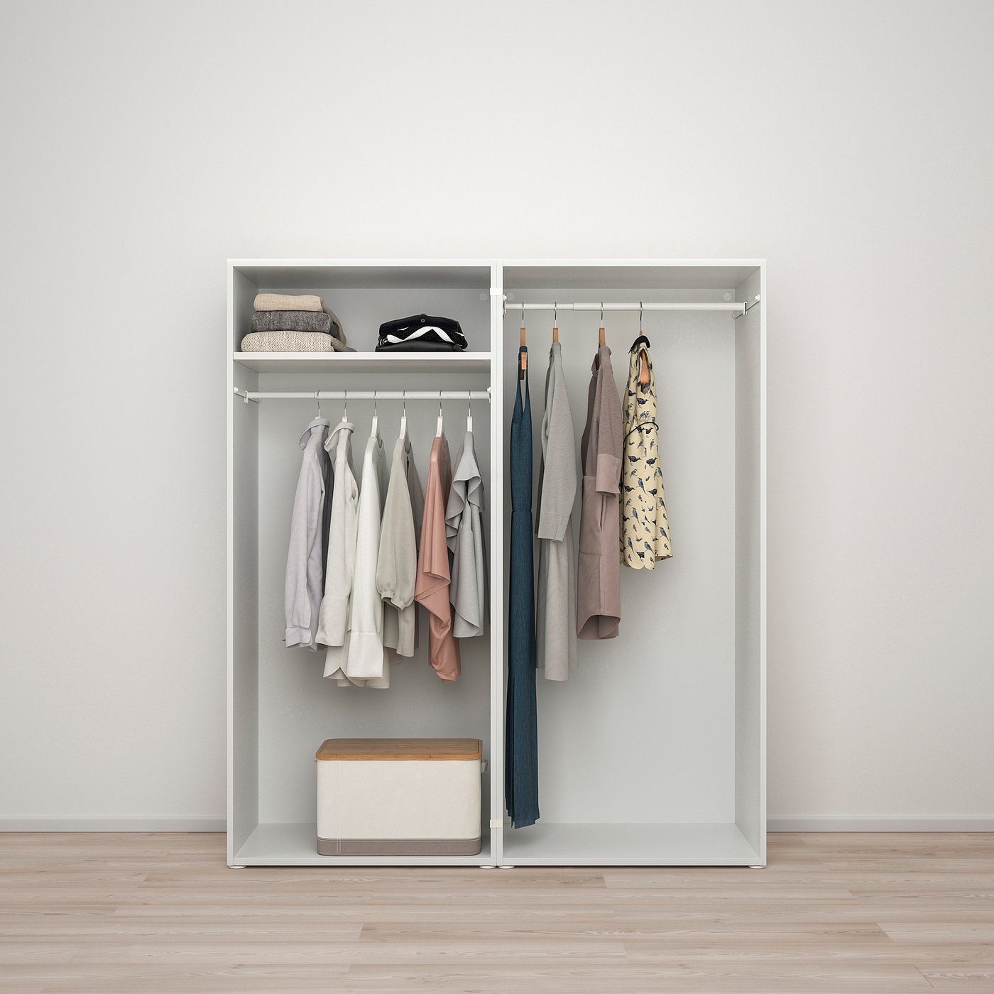 PLATSA Kleiderschrank 4 Türen Weiß 160x57x181 cm